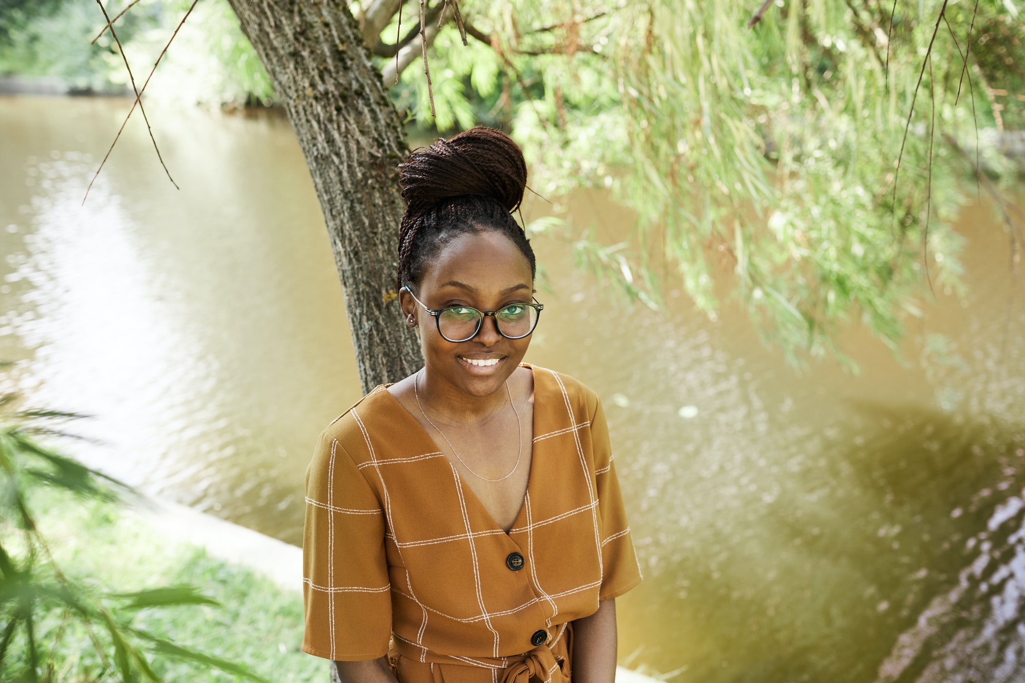 Black Young Woman in Park